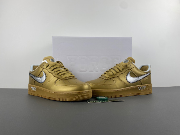 nike off-w x air force 1 low gold ao4297-800
