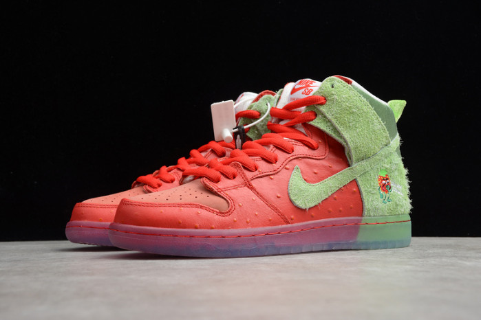 nike sb dunk high strawberry cough cw7093-600