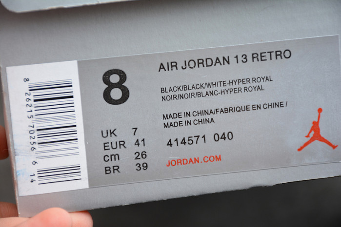 air jordan 13 black hyper royal 414571-040