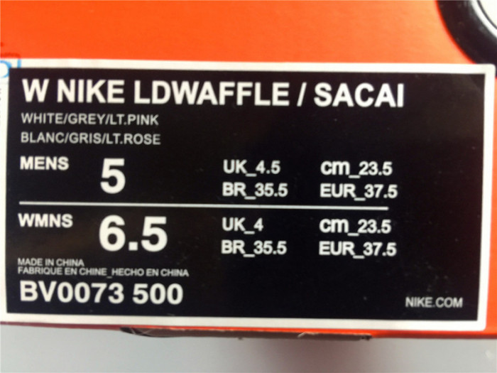 sacai x nike ldv waffle pink bv0073-500