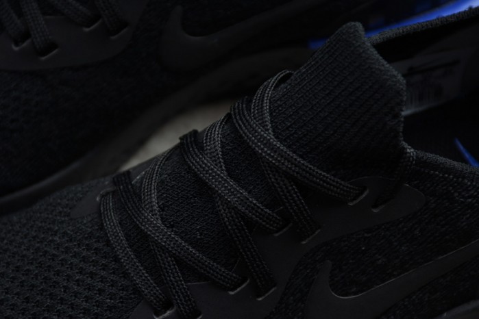 nike epic react flyknit black racer blue aq0067-004
