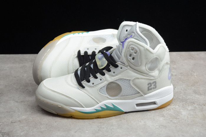 air jordan 5 white green purple ct8480-105