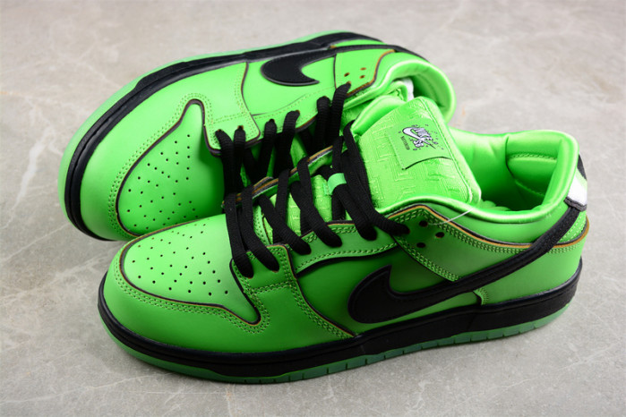 the powerpuff girls x nike sb dunk low “buttercup” fz8319-300
