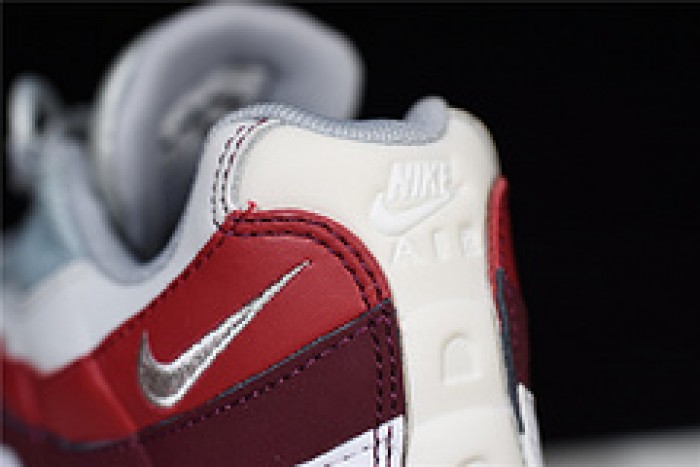 nike air max 95 essential mens white-grey-red running shoes 749766 103