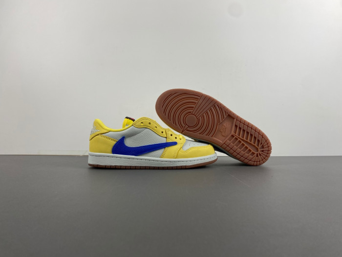 TRAVIS SCOTT X AIR JORDAN 1 LOW Canary KIDS DZ4137 700