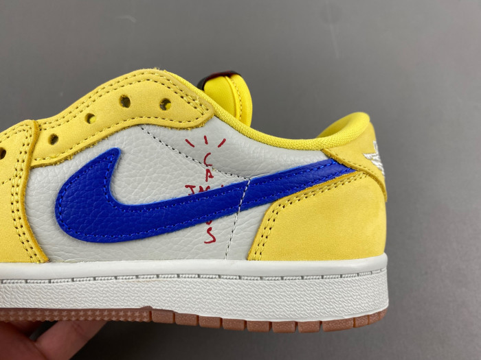 TRAVIS SCOTT X AIR JORDAN 1 LOW Canary KIDS DZ4137 700